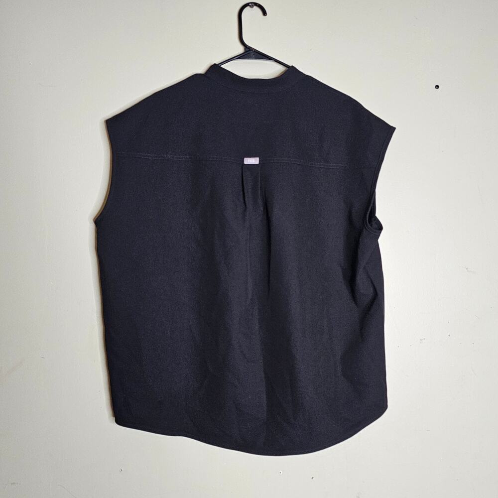 FIGS Rafaela tunic scrub mandarin collar oversized black womens size  L